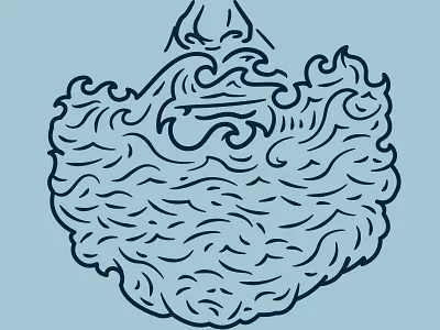 Surf Beard beard design face illustration lines surf surfboard surfing waves