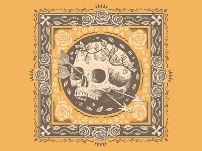 Bandits Bandana's bandana drawing illustration outlaw pen and ink skull