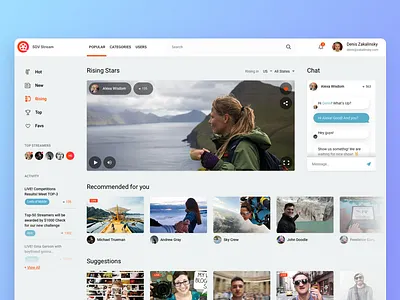 WIP / Streaming Service Wireframe blog blogger chat live online service stream streaming video wip