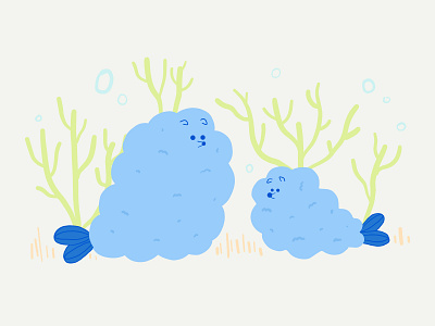 Fluffy Puppy Seal animals character doodle drawing fluffy illust illustration ipadpro puppy seal