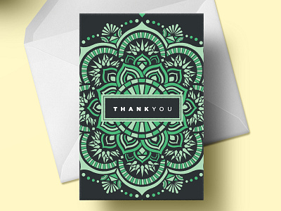 Mandala Thank You Greeting Card design greetingcard illustration logo mandala paper vector