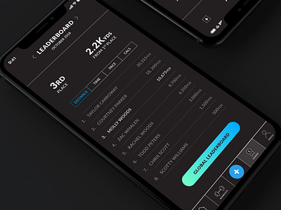 Daily UI #019 | Leaderboard 019 app challenge daily ui fitness app leaderboard minimal swim app ui ux workout