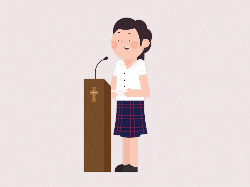 School Kids #01 child children kid lectern nervous scared school speech uniform