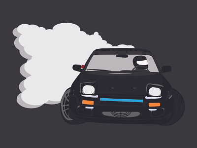 Drift Car black design illustration motion sticker vector