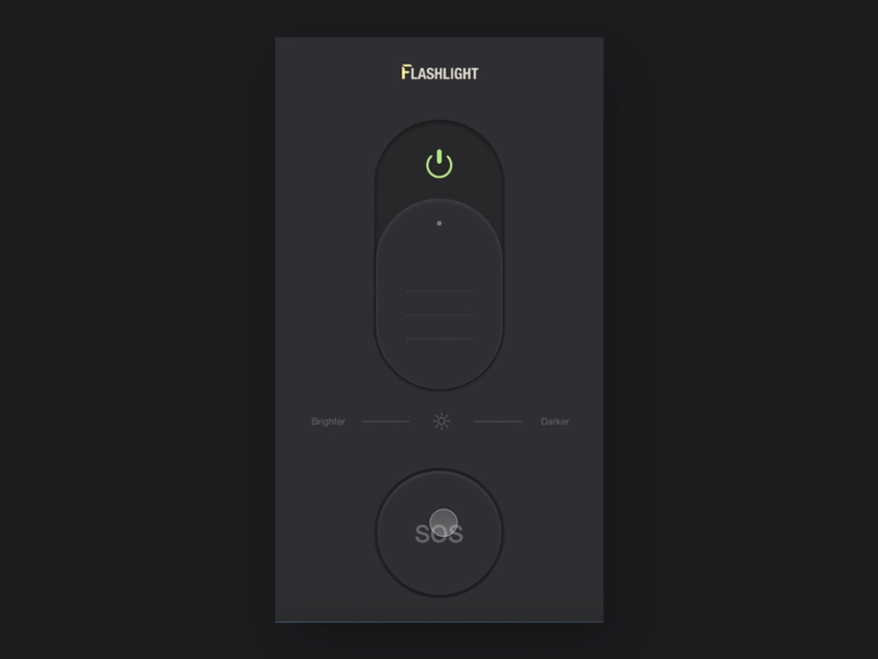 Flashlight-reaction animation design ui ux