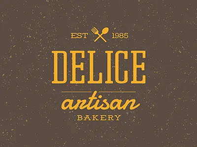 Delice Artisan Bakery Logo branding classic design flat icon identity lettering logo type typography vector vintage