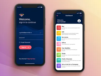 Safetrade Mobile App UI Design app daily ui dark ui design interface ios iphone login login page mobile rebound sign in ui sketchapp ui user experience user interface ux waves