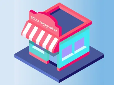 Happy Store design illustration isometric design