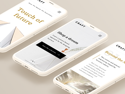 CRAFT Furniture Responsive Concept adaptive concept device e commerce furniture interface ios iphone iphone x iphone xs responsive shop store ui ux web website