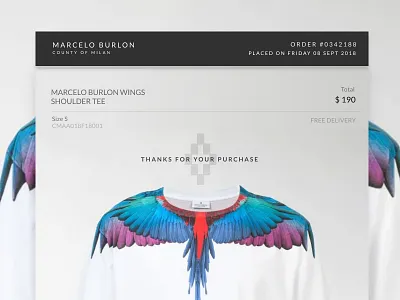 Email Receipt #DailyUI 017 county of milan dailyui dailyui 017 dailyui challenge design email email receipt marcelo burlon order ui