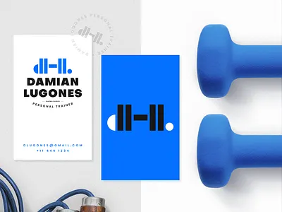 Damian Lugones Pt. 2 brand branding branding identity business cards dl dumbells fitness geometric gym icon jumping rope logo logo design logoinspiration mark mockup monogram personal trainer symbol