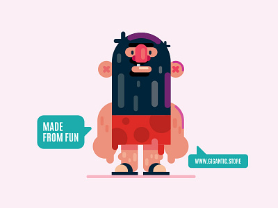 Digital Illustration: Flat Design Caveman animation art cartoon character character design characters design draw drawing flat flat design game design gigantic illustration illustrator man people person vector vector art