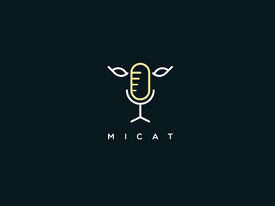 MiCat Logo cat design dribbble grid icon idea illustration illustrator logo logodesign manchedesign micat microphone minimal simple vector