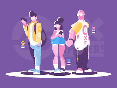 People hipster standing together character fashion flat hipster illustration kit8 man people standing style together vector woman