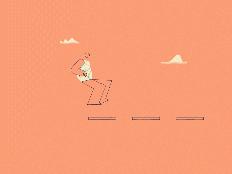 Head in the clouds after effects bounce cartoon clouds head jump line man vector walkcycle weird
