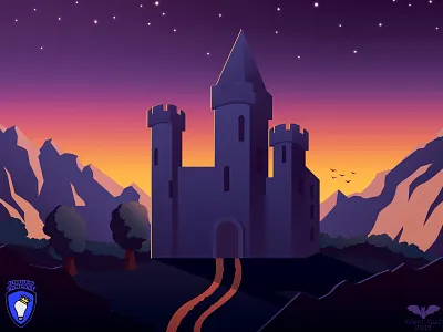 Castle design flat illustration vector