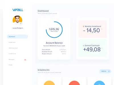 Dashboard account card card design chart credit dashboard dashboard design detail details graph inforgraphic information menu pie chart pie graph platform profile side menu