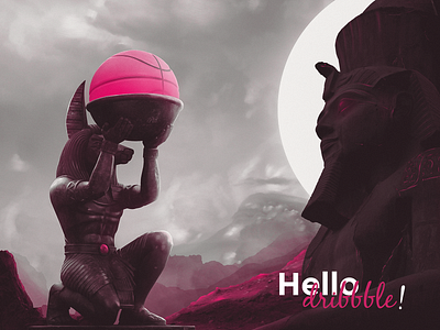 Hello, Dribbble! anubis ball cloud darkness egypt eye first firstshot god hello manipulation matte painting moonlight mountain painting pharaohs ramsis retouching shot sky