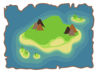 Treasure hunting time... 2d 2d art after effects illustrator photoshop treasure hunt treasure map