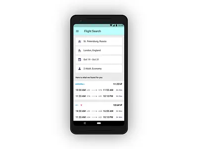 Flight Search — 068 #dailyui 068 challenge dailyui design flight search ui uidesign uxdesign