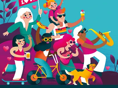 Vic Park Summer Street Party Illustration illustration vector art vector illustration