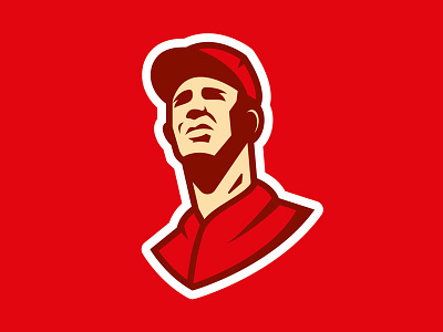 Baseball Payer baseball hat illustration jersey logo logos maroon player red sports sports branding sports logo vector