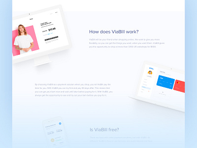 Viabill - How It Works View banner clean design landing landing page screens simple web webpage website website design