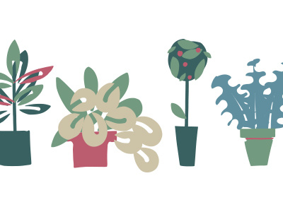 More plants! green hand drawn illustration plant vector