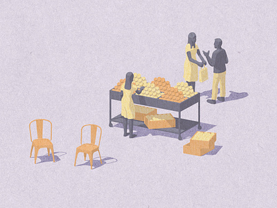 how it got there. Lush axonometric editorial illustration justineshirin lush tolix tolixchair