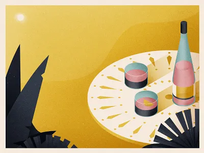 Italian Summer design graphic illustration isometric outdoors retro summer sun texture vector vintage wine