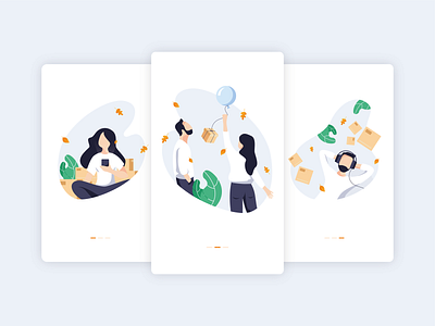 Amazon Analytics App Onboarding Screens amazon analytics app balloon design design app digital illustration illustration design illustrations login onboarding people person screen screens ui ux vector woman