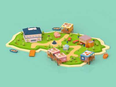 Journey to the Islands: Tai O 3d art blender character design drawing hong kong illustration island