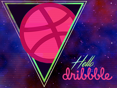 Hey Dribble! 80s aesthetic design dribbble first shot illustration retro space synthwave typography vaporwave