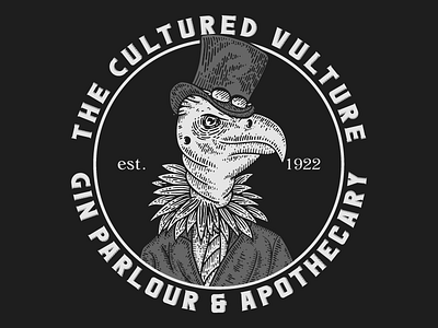 The Cultured Vulture apparel character classic design digitalart drawing handdrawn illustration logo vector vintage vintagelogo