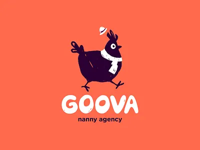 Goova animal character chicken cute flat hand drawn illistration logo logotype mascot nanny