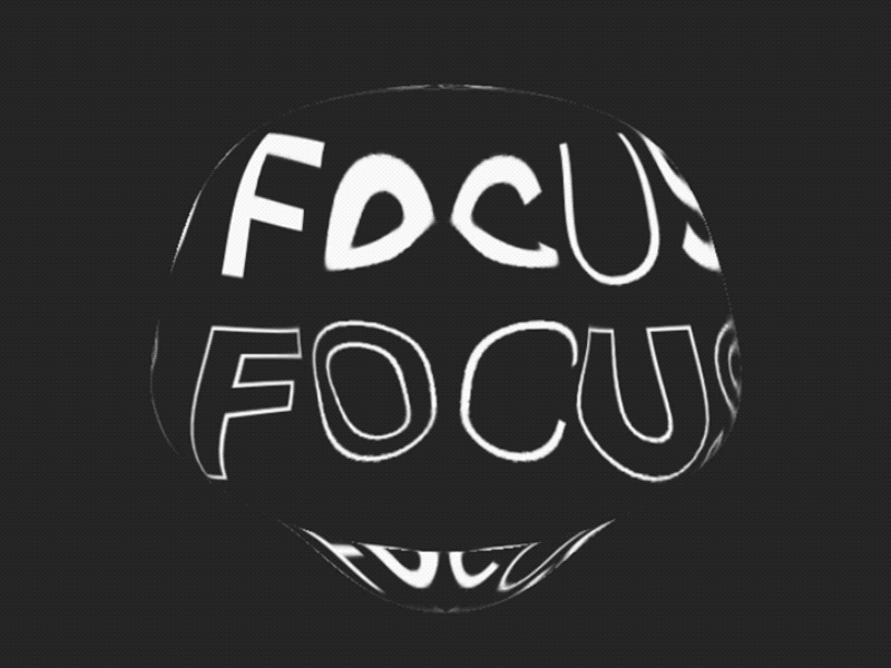 Focus animation art bold creative developer development distortion flow gif kinetic kinetic typography loop minimal motion three.js typecon wave web webgl website