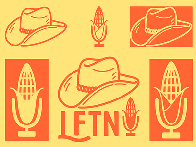 LFTN Logo branding corn cowboy design graphic design hat illustration logo logo design podcast type typography