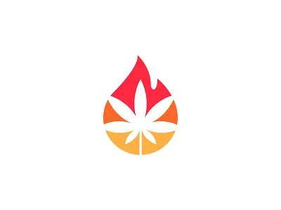 fire Cannabis logo blaze cannabis fire hot ignite leaf logo simple symbol