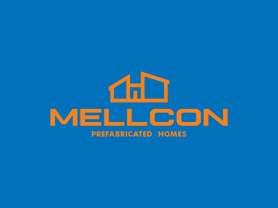 Mellcon Prefabricated Homes Logo badge branding design flat graphic design graphic art icon illustration illustrator lettering logo minimal type typography vector