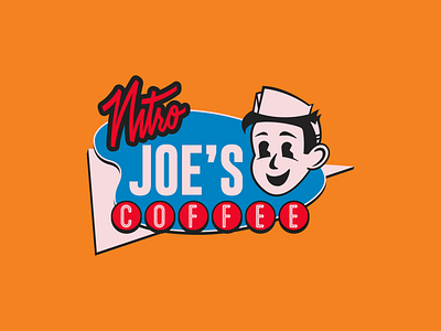 Nitro Joe's Coffee badge branding design flat graphic design graphic art icon illustration illustrator logo retro type typography vector