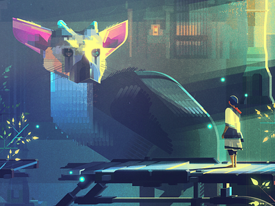 The Last Guardian digital games geometric illustration illustrator james gilleard thelastguardian vector vintage