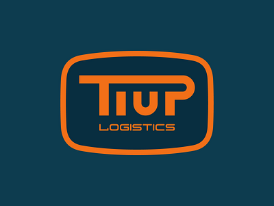 TIUP Logistics Logo badge branding design flat graphic design graphic art icon illustrator lettering logo minimal type typography vector