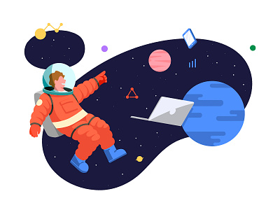 Fred - illustartion 07 2d character design flat graphic illustration space ui vision