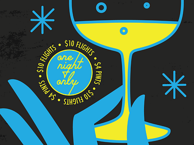 One Night Only champagne detail drink fight night pint retro special wip
