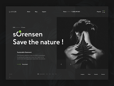 Sorensen Collection challange dark design desktop hero banner nature slider ui ux web weekly