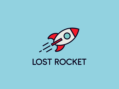 LOST ROCKET Logo Design branding design designer flat graphic design logo vector