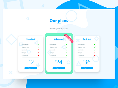 Plan prices page dailyui design homepage ui user interface ux web design webdesign