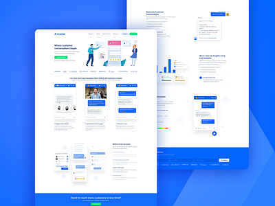 Acquire Live Chat Page Design acquire acquire.io landing page landing page design live chat page design ux