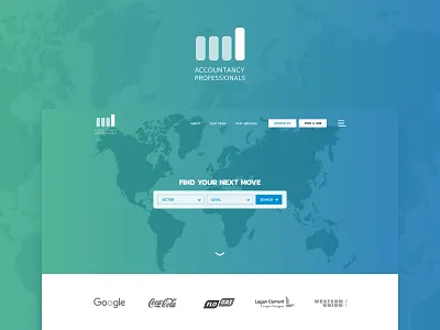 AccPro Website accpro blue design find gradient green interface job ui ux web webdesign webdesigner world
