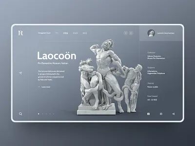 Laocoön concept design design landing page layout modern rome statue typography ui ui design ux web web design